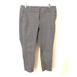 LOFT Black & White Print Ankle Pants